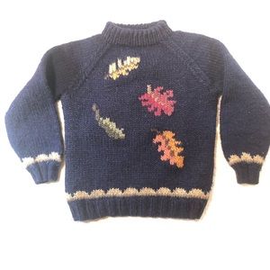 Designer Nancy Thomas Handknit chunky wool sweater